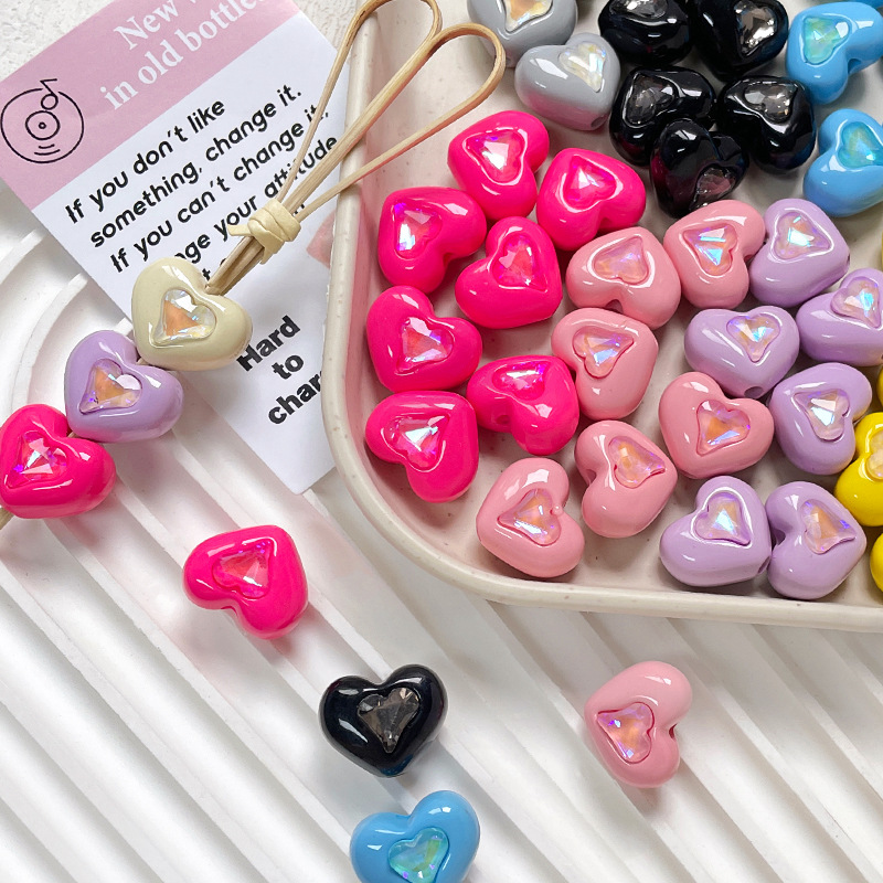 Brand acrylic beads with zircon