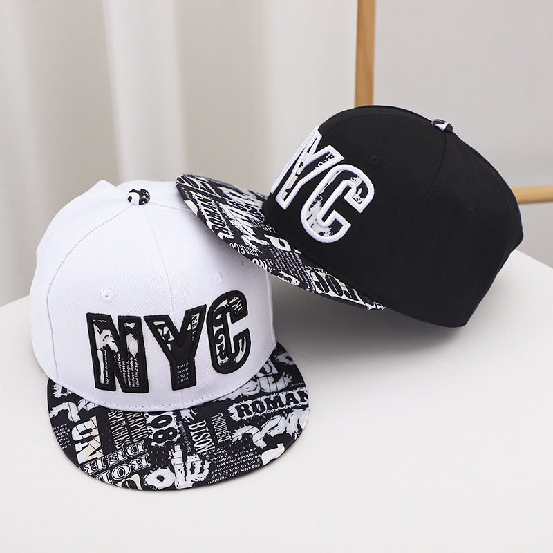 Korean Style Trendy Vintage Men's Flat Brim American Style Trendy Spring Summer Black And White Hip Hop Hat Women's Couple Baseball Cap Autumn_voghion.com