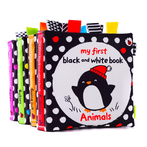 LakaRose baby black and white label cloth book newborn baby early education visual stimulation