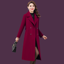 2025新款秋冬中年妈妈高端毛呢外套女韩版气质修身中长款羊绒大衣
