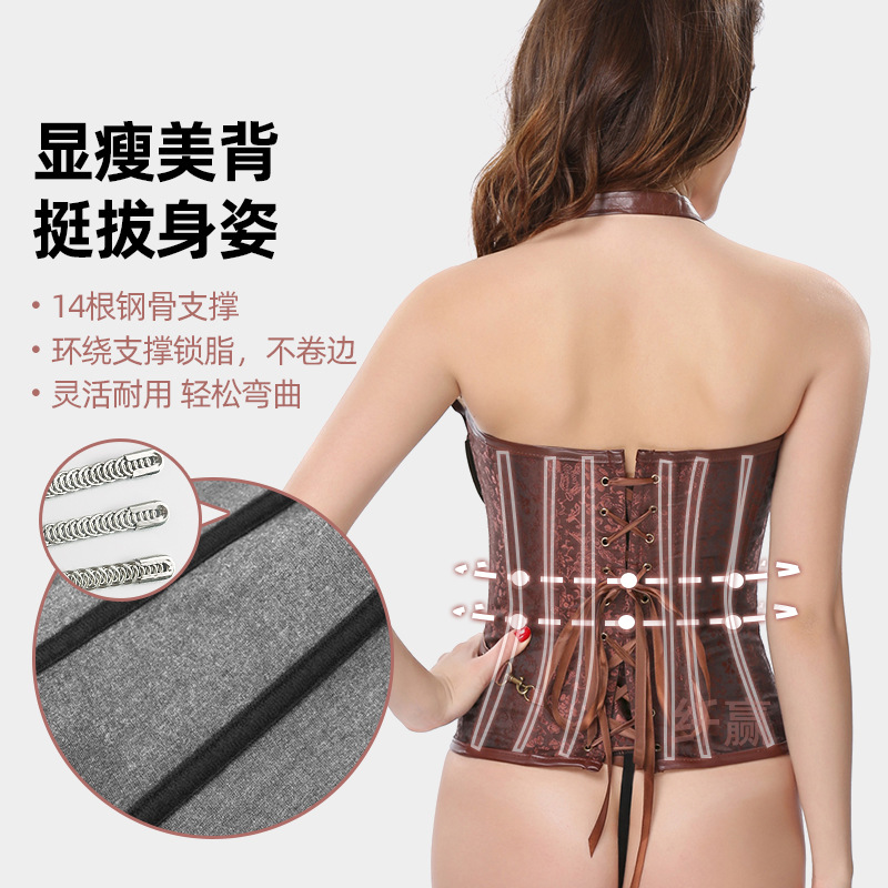 Steampunk Shapewear European and American Style Palace Corset Gothic Halter Corset Waist Shaping Top