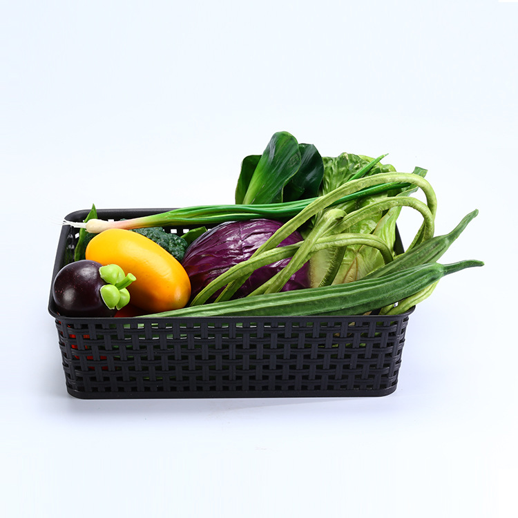 Canasta de almacenamiento cocina hogar lavado y drenaje de vegetales Almacenamiento de Baño azul merienda azul Almacenamiento de artículos diversos almacenamiento tamiz cuadrado plástico