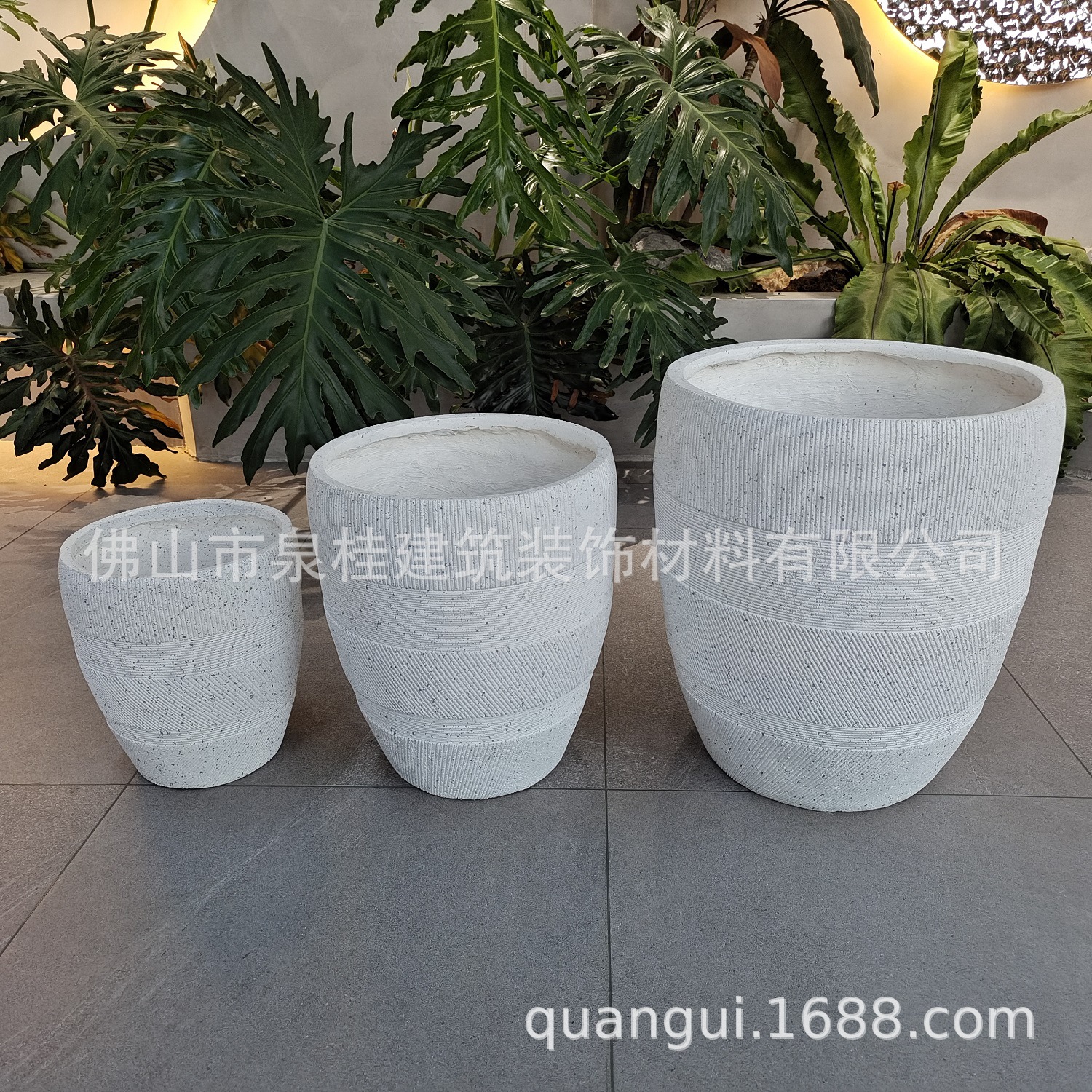 工厂批发大库存圆形大的轻质的花盆播种机用于家庭阳台花园装饰的