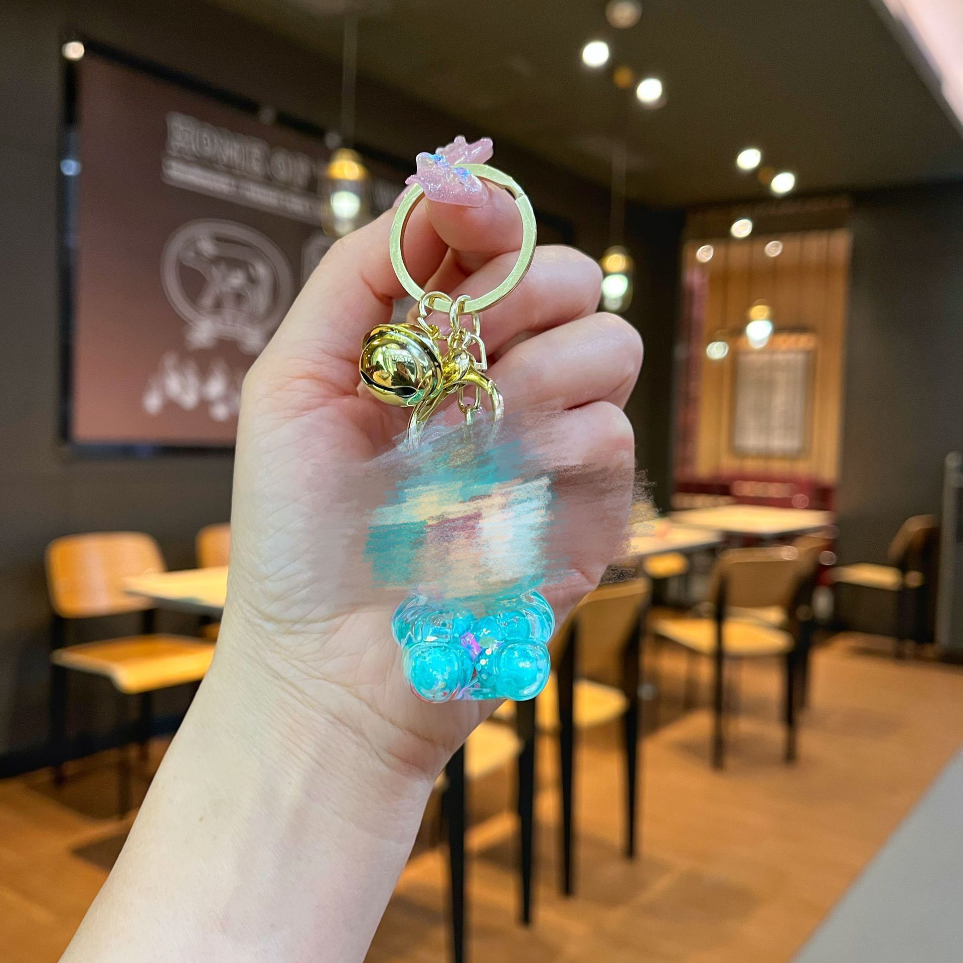 골드 하드웨어 [그린] 야광 버블 비즈 스몰 천 천