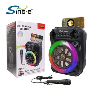 SING-E ZQS606S Cross-border Special for Wireless Bluetooth Speaker Long Endurance Plug-in Card Small Steel Cannon Heavy Subwoofer