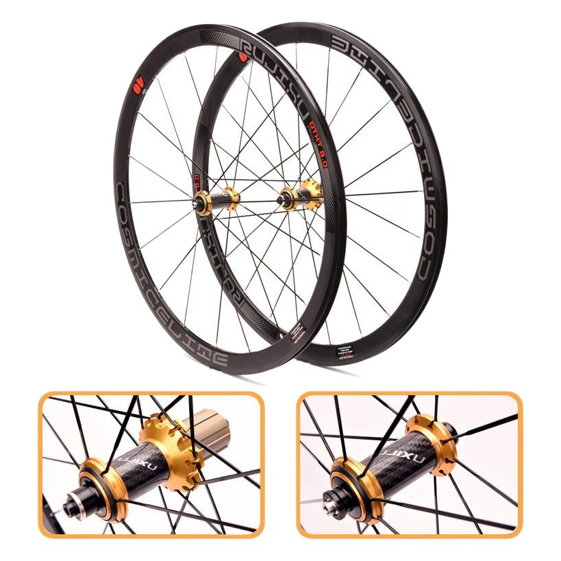 Ultra-ligero 120 Rang 700c viento romper 40mm Contador-cursor tubo de fibra de carbono flor tambor carretera bicicleta rueda conjunto V/c freno