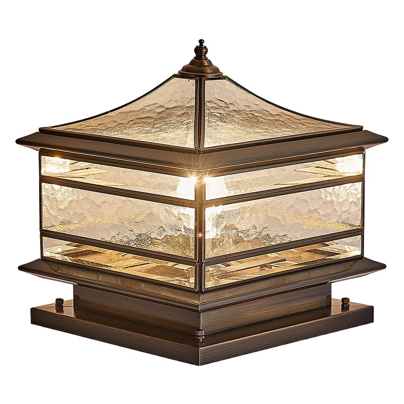 Puerta de estilo europeo de cobre lámpara de Pilar lámpara de jardín impermeable al aire libre nuevo estilo chino lámpara de Pilar lámpara de pared jardín Villa lámpara de puerta