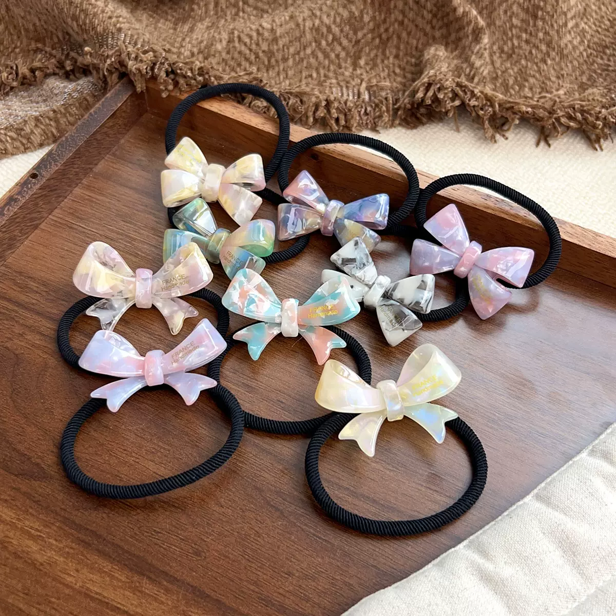 2025新款醋酸蝴蝶结发绳轻奢高级感发圈高弹力皮筋气质扎发头绳发