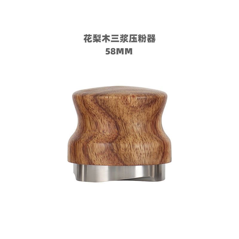 ステンレス製コーヒーパウダーディスペンサー、花梨木製三層プレス式調整可能パウダーハンマー、イタリア風多機能ハンドプレスパウダーディスペンサー|undefined