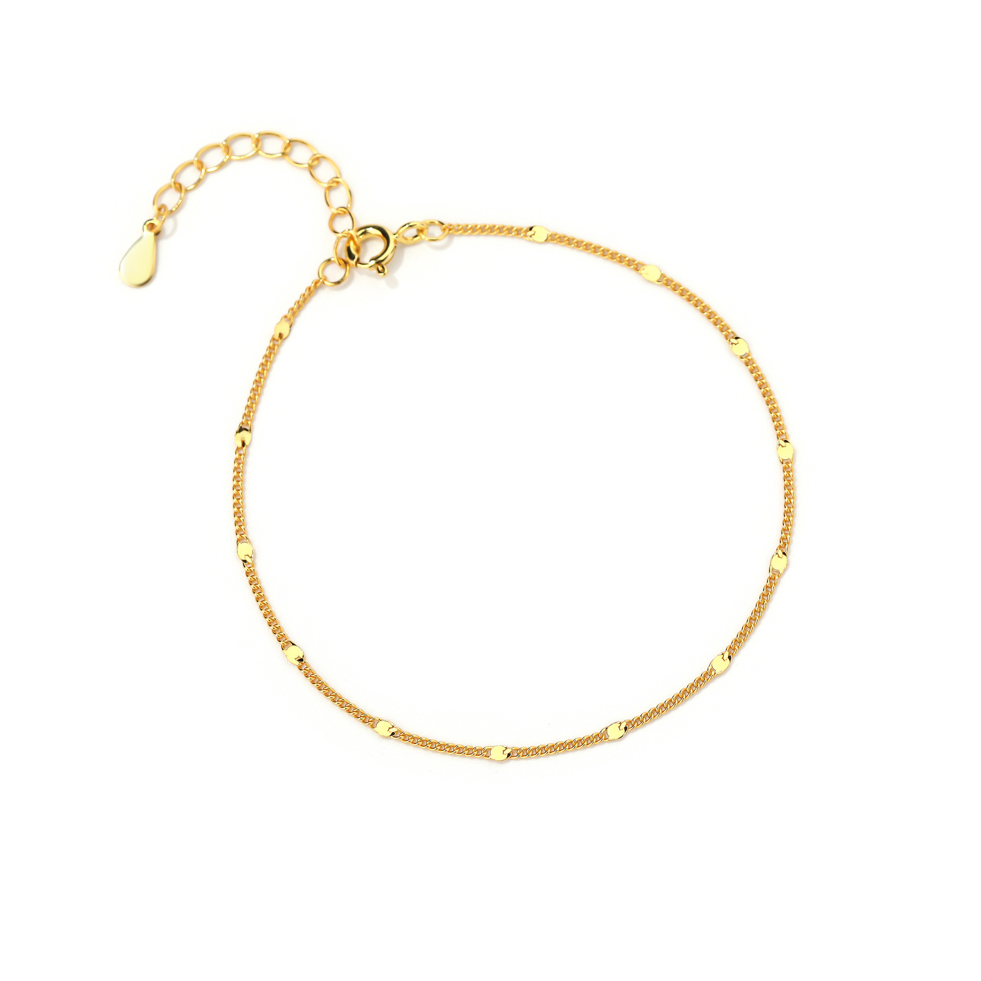 Damenarmband, 925er Sterlingsilber, plattiert, schlichtes, frisches Design mit runden Glitzerperlen, vielseitiger und modischer Schmuck_voghion.com