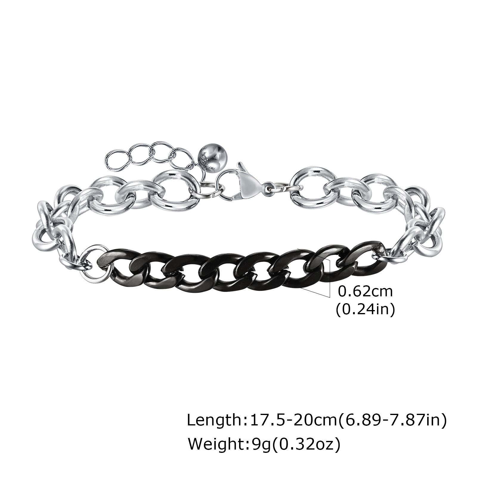 Casual Hip Hop Bola Única Acero Inoxidable Metal Mixto Hombres Pulsera De Cadena Pulseras De Cadena Para Hombre display picture 1