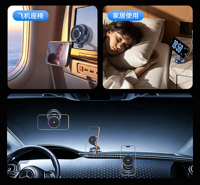 K33D Vacuum Suction Phone Holder 25W Wireless Fast Charging Car Phone Holder QI2.2 Magnetic Navigation Holder