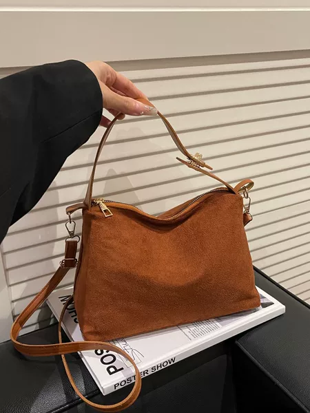 Retro Frosted Handbag Niche Armpit Bag Women's Winter New Shoulder Tote Bag Versatile Suede Crossbody Bag