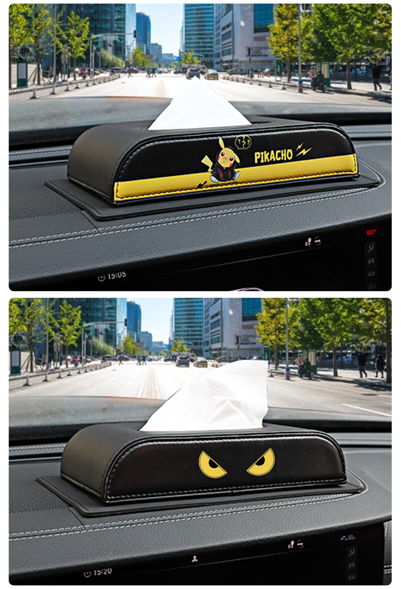 Car tissue box Internet celebrity leather fashion brand car tissue box advanced sense sun visor hanging car tissue box