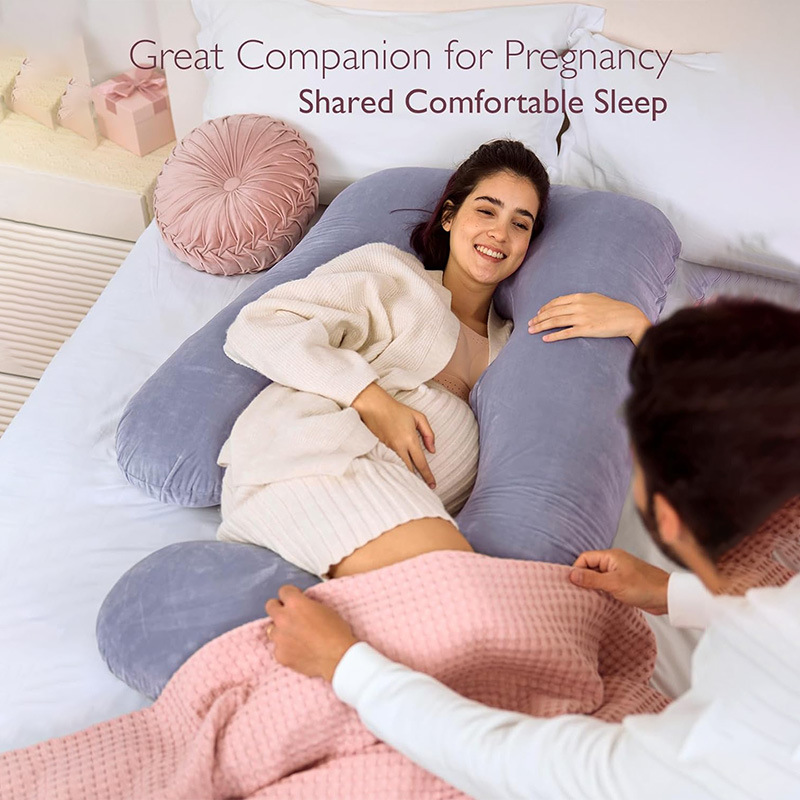 Almohada para mujeres embarazadas, protector de cintura, artefacto para dormir lateral, almohada en forma de U para piernas durante el embarazo, funda de almohada desmontable, explosión transfronteriza de Amazon