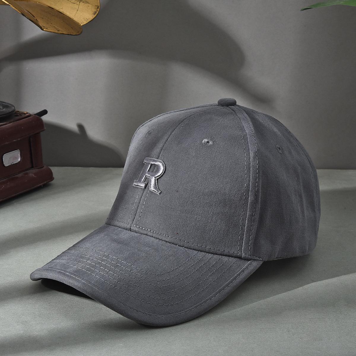 Versión de elevación R sombrero de estilo coreano sombrero de béisbol molido sombrero de béisbol de otoño y invierno sombrero de boca de pato cara pequeña