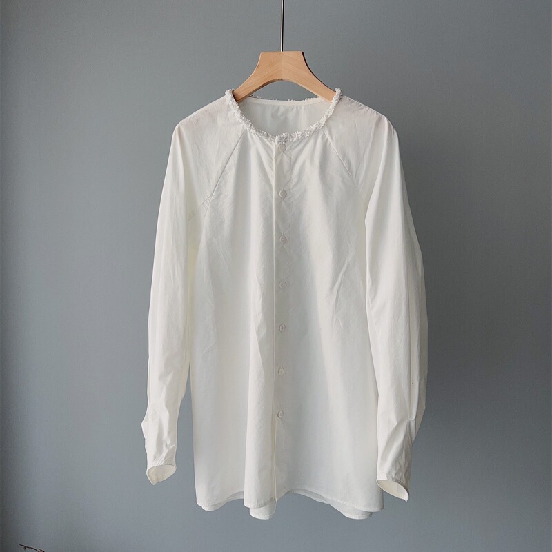 P165268Nn3.9 Early Spring New Style Beaded Lace Collar Flower Bud Ruffle Cuff Shirt Fashionable Versatile Shirt P165268Nn3.9 Early Spring New Style Beaded Lace Collar Flower Bud Ruffle Cuff Shirt Fashionable Versatile Shirt