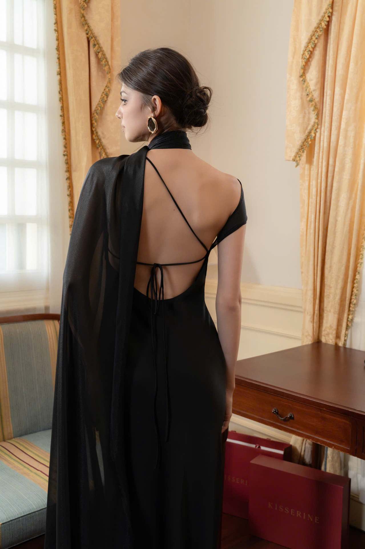 Elegant Socialite One‑Shoulder Satin Mermaid Slimming Bodycon Long Party Dress_ecoleips.com