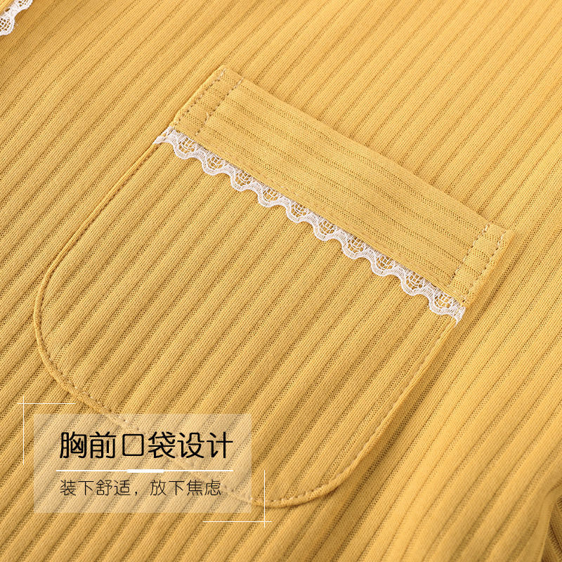 Pijamas de las mujeres de primavera y otoño 100% algodón de manga larga otoño delgada primavera y verano más tamaño otoño desgaste del hogar de algodón