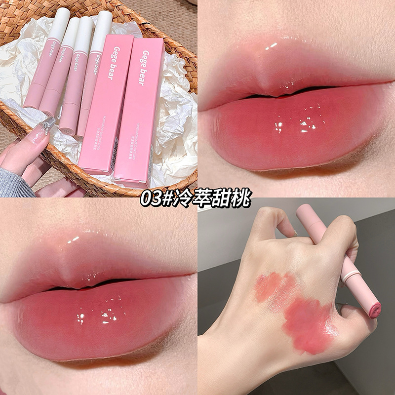 Gege Bear, agua suave y sólida, miel labial para el maquillaje, no es fácil de descolorar, nuevos productos de gel de labios.