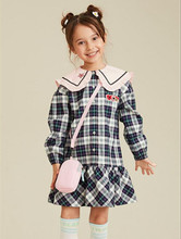 现货韩版童装国内专柜外贸尾单女童格子连衣裙TKOW215254O
