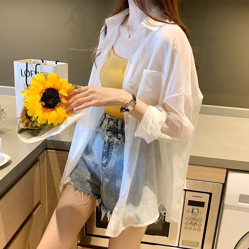 夏の新しい通気性の薄いシフォンカーディガン 2025 韓国スタイルのルーズ日焼け止め服女性のアウターシャツトレンディ|undefined