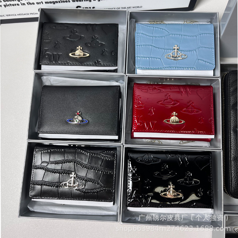 High-End Niche Western Queen Mother Saturn Crocodile Pattern Cowhide Leather 70% off Wallet Coin Purse Patent Leather Black Multi-Card Slots High-End Niche Western Queen Mother Saturn Crocodile Pattern Cowhide Leather 70% off Wallet Coin Purse Patent Leather Black Multi-Card Slots