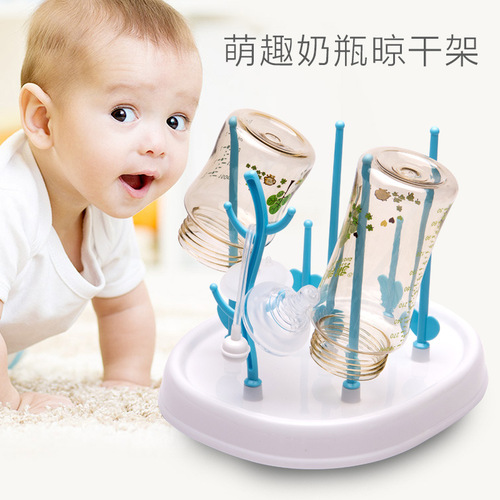 Baby bottle storage box drying rack with cover dust-proof draining bracket water cup rack storage draining and drying bottle rack