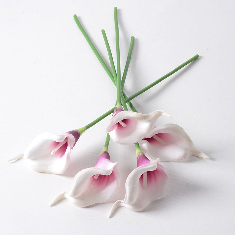 Mini PU Calla Lily flor artificial transfronteriza Comercio exterior decoración del hogar Accesorios de fotografía sensación fábrica al por mayor