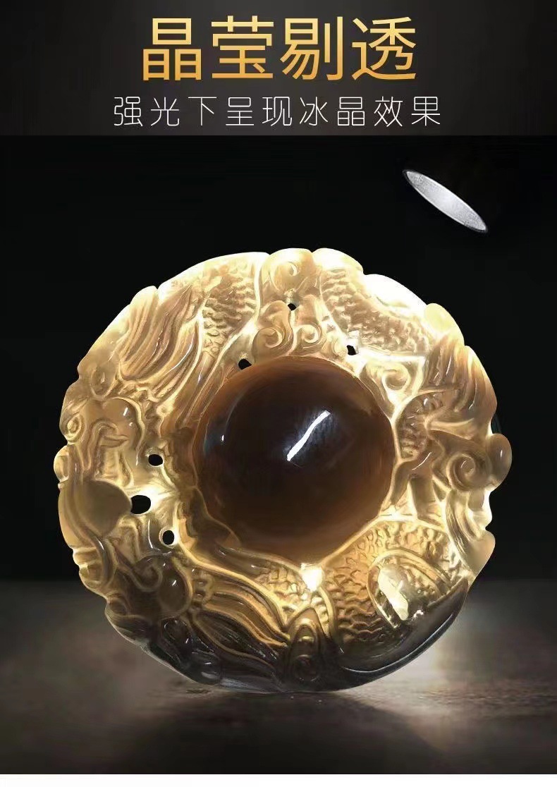 Car pendant ice obsidian Double Dragon main pendant high-end atmospheric gourd car safety pendant decoration