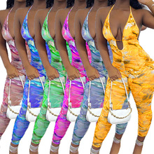 2026�羳���Q�¿�Jumpsuit sexy v-neck tie dye women's