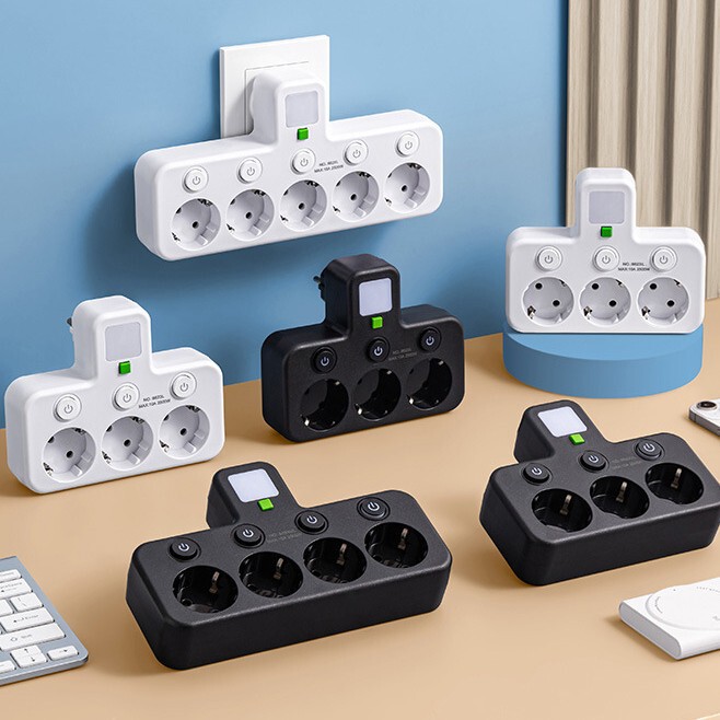 Cross-Border Multifunctional European Standard Socket with USB Multi-Switch Travel Adapter Power Strip European Standard Type-C