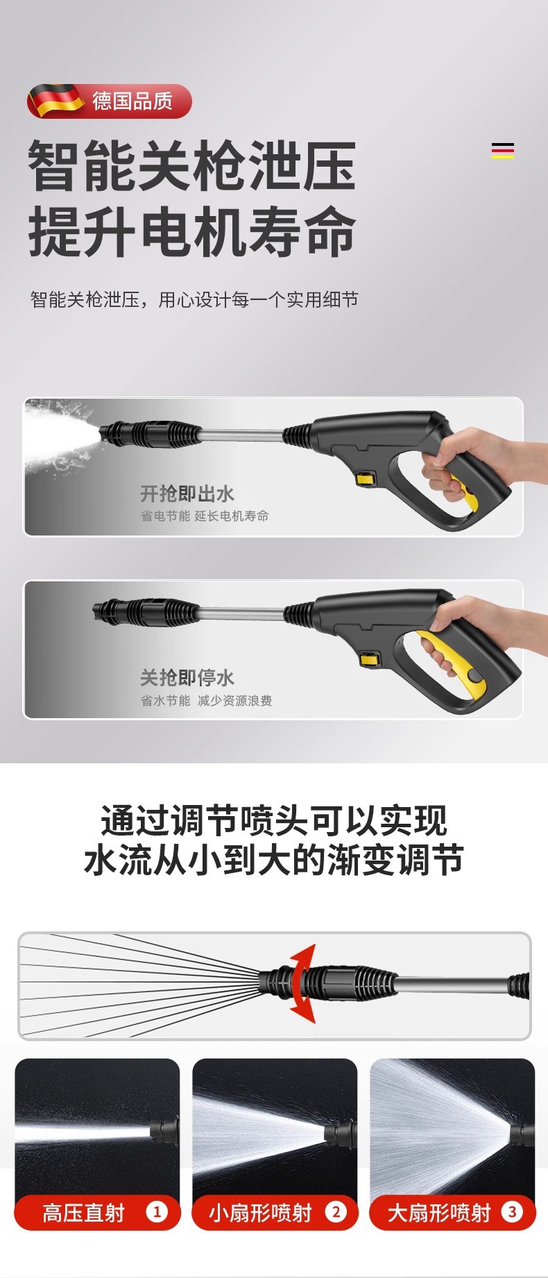 Suitable for Car Washing Household Water Gun High-Pressure Car Washing Machine High-Power 220V Booster Water Pump Cleaning Machine Car Washing Pump Strong