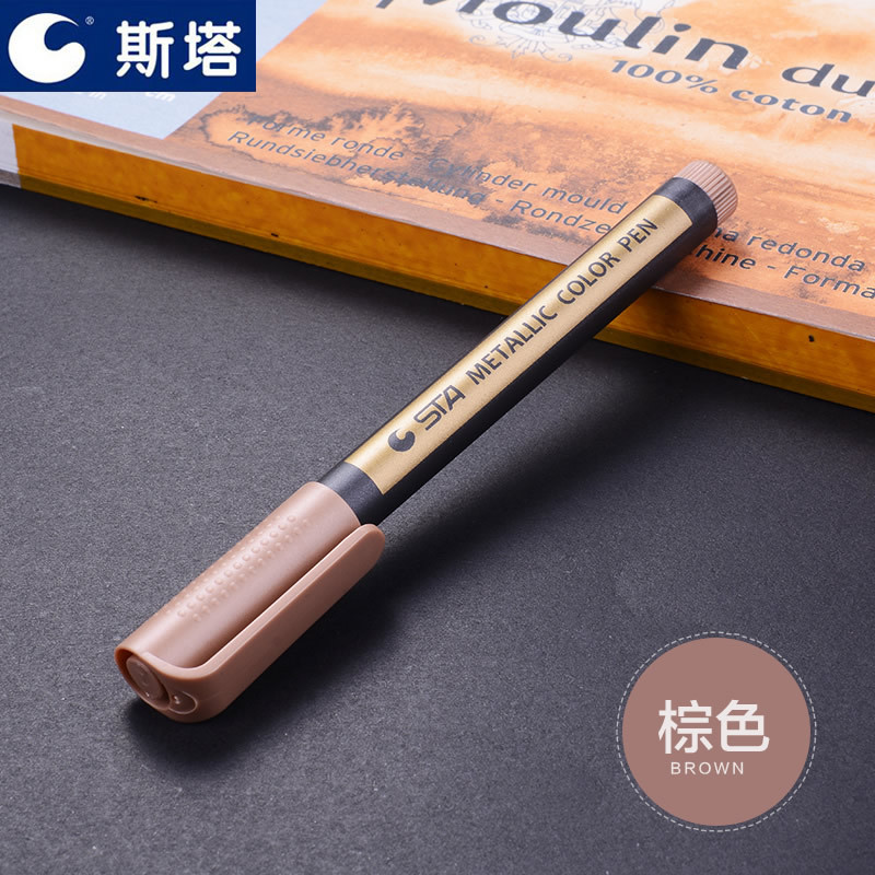 Sta color metal marcador pintura pluma DIY álbum negro cartón arte marcador 8151