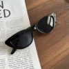 8#Cat eye sunglasses-black frame black gray film