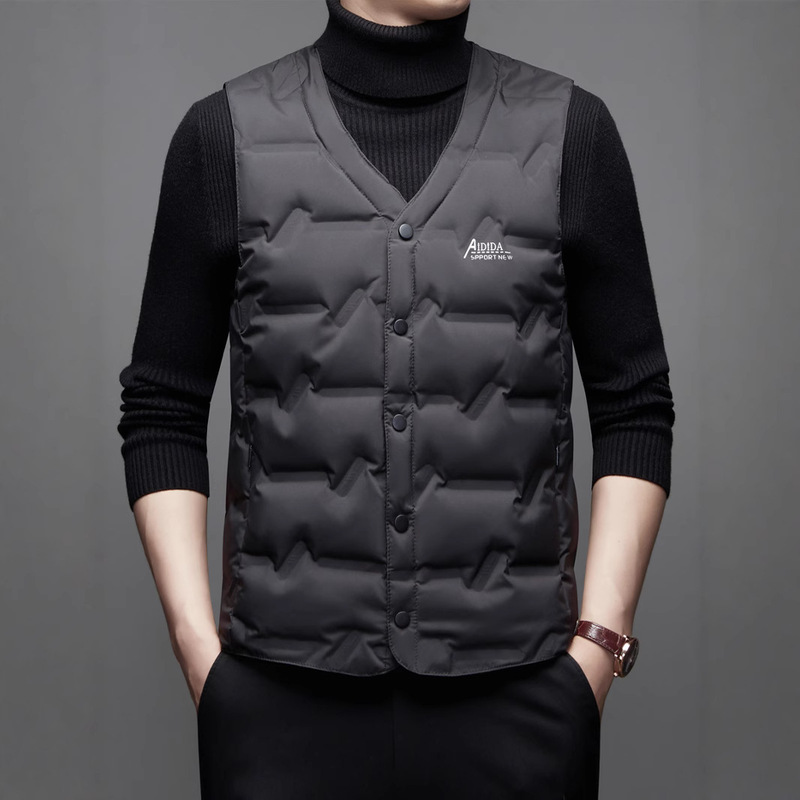 2026 New Men's down Vest Autumn and Winter Style for Dad, Lightweight Warm Vest for Middle-Aged and Young Men