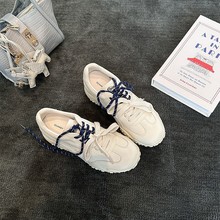 真皮版~5cm内增高芭蕾德训鞋女2025秋季新款厚底休闲运动鞋阿甘鞋