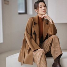 双排六粒扣经典中长款双面羊绒大衣女装源头厂家气质羊毛呢子外套