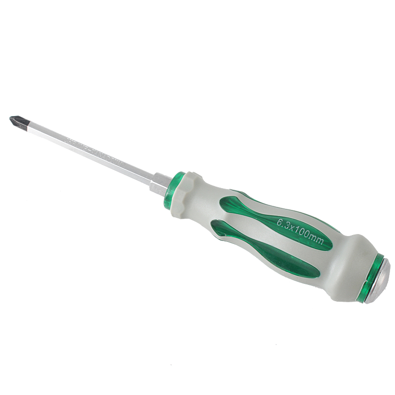 Un destornillador de perforación de núcleo con una longitud de cruz en forma de una barra de extensión de cabeza plana con un conjunto de abertura ancha