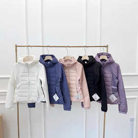 lulu露露同款白牌高品质现货批发90白鸭绒保真轻薄羽绒服外套女