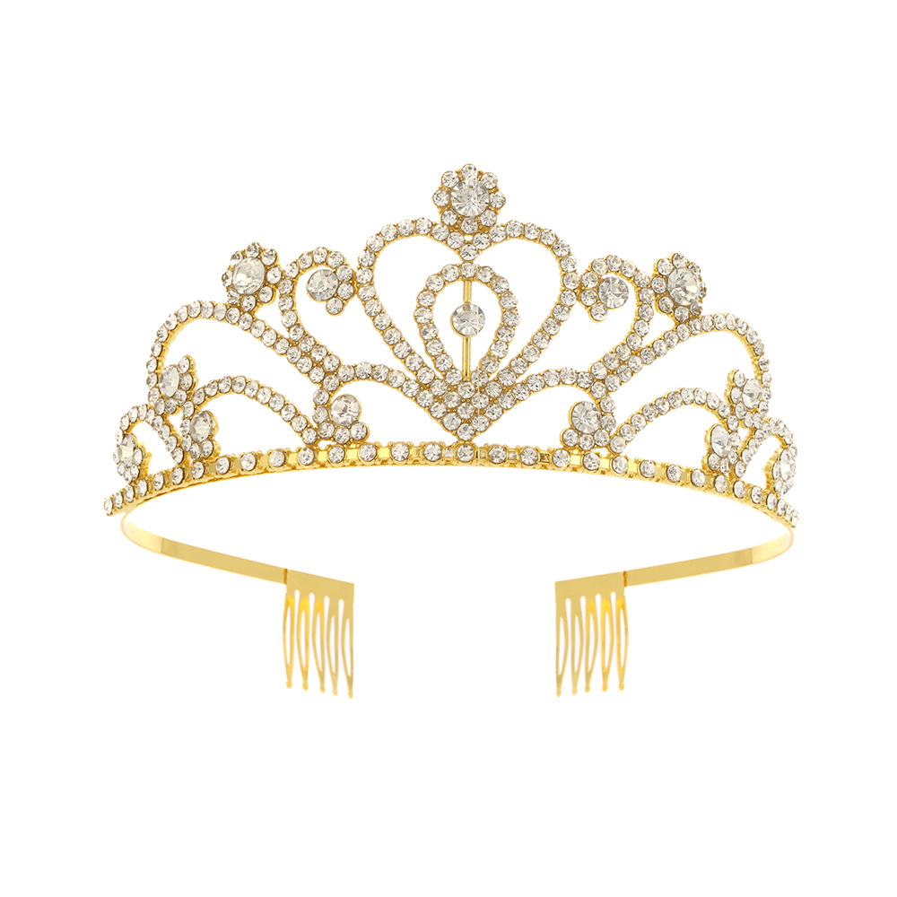 El amor es un estilo de diamante completo corona de novia de alta calidad tocado de boda princesa niños viento corona banquete adornos de pelo