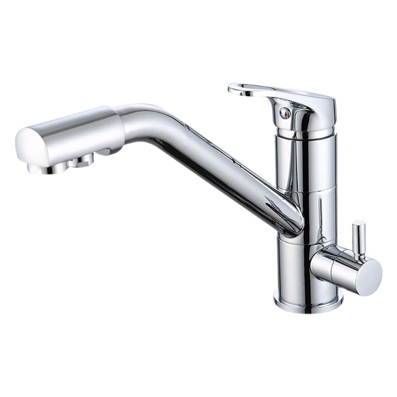 Cobre tres en uno purificador de agua grifo lavabo fregadero grifo de limpieza giratorio recto dispensador de agua pura hogar