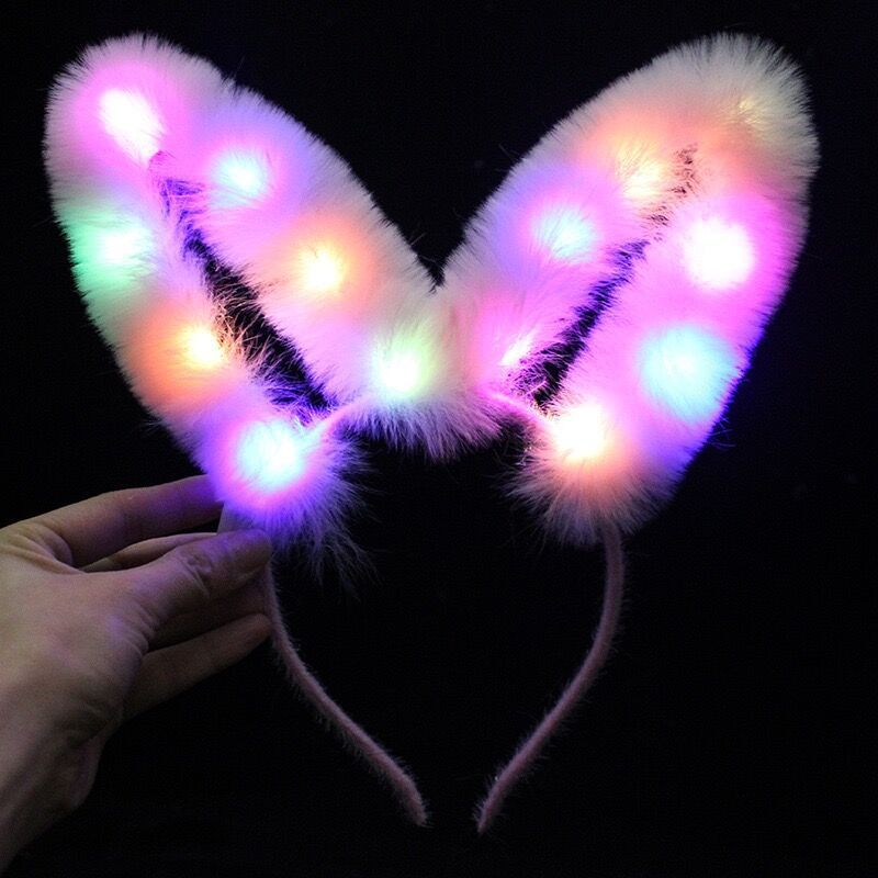 Nuevo alargamiento de plumas de conejo orejas de cabello de cabello de conejo cabello de cabello de cabello de hadas brillante cabello de cabello de juguetes