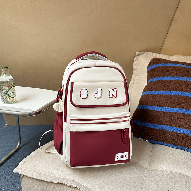 Nueva mochila escolar de gran capacidad, mochila de moda para estudiantes de secundaria coreana, mochila de pareja de estudiantes universitarios de estilo universitario de todo fósforo