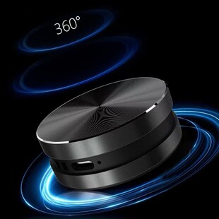 New Tm001 Bone Conduction Portable Magnetic Mini Steel Cannon Bluetooth Audio Metal Shell Black Technology Subwoofer