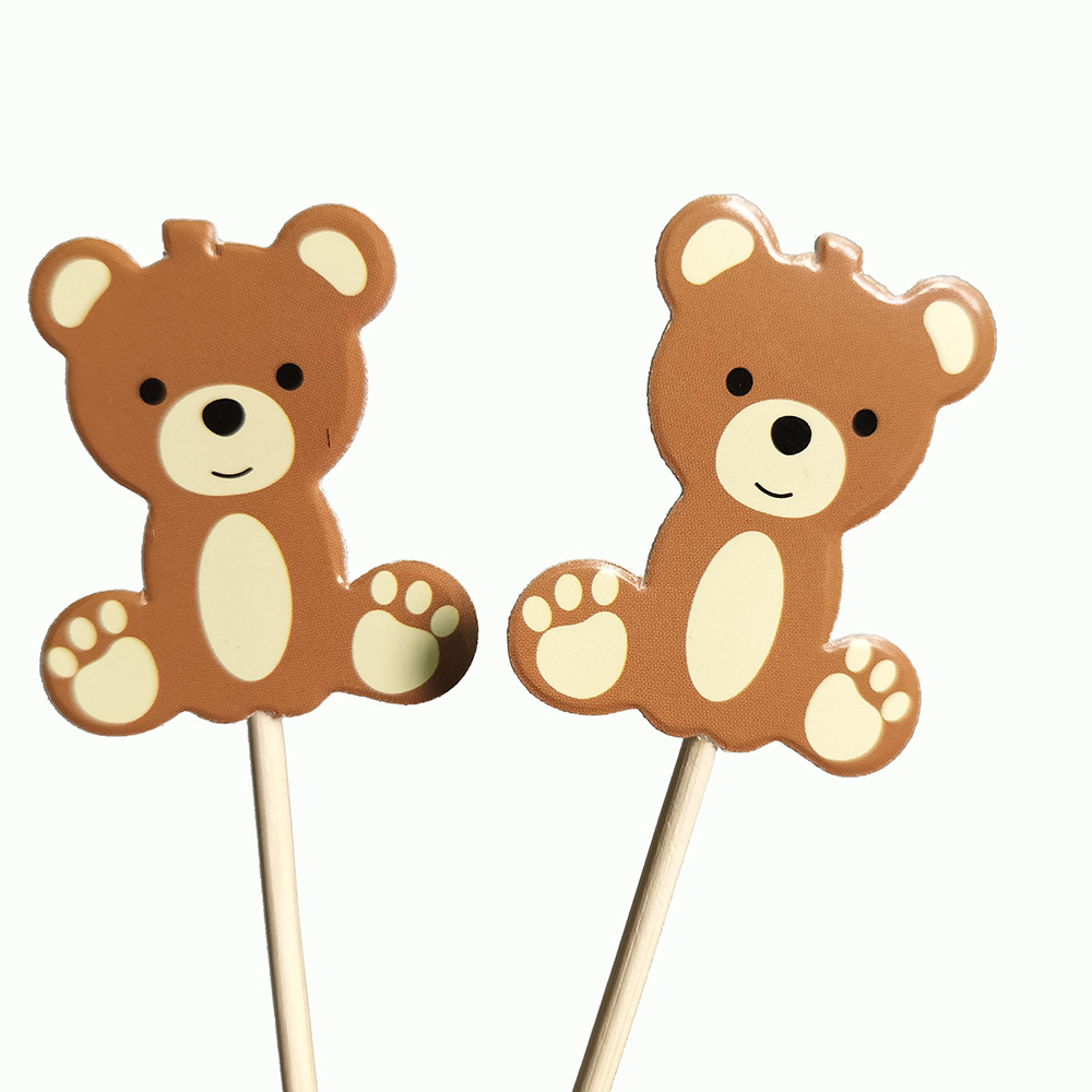 Description Picture 4 of item10pcs Cute Bear Food Picks Cake Dessert Toothpicks Fruit Forks Wedding Birthday Party Baby Shower Decoration Supplies Christmas
