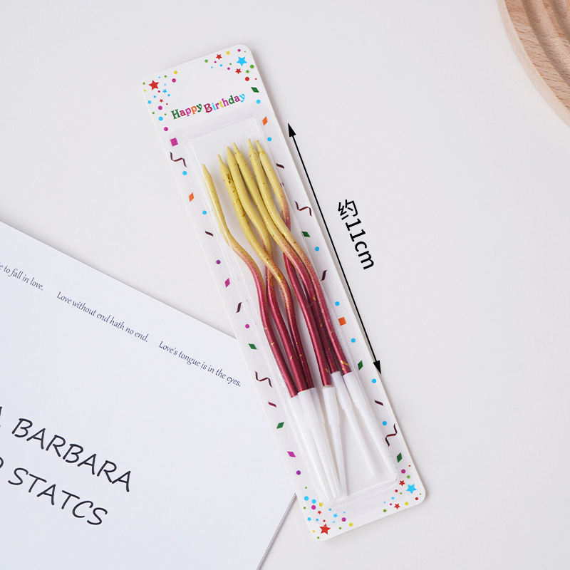 Curva de gradiente vela de decoración de pastel de cumpleaños decoración de fiesta horneado postre rosca creativa en línea plugin