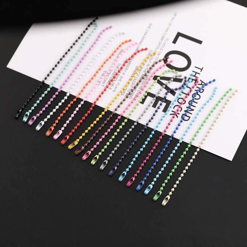 2.4*12cm Metal Colorful Paint Bead Chain Wave Bead Chain DIY Jewelry Accessories Doll Doll Tag Chain Hanging Chain