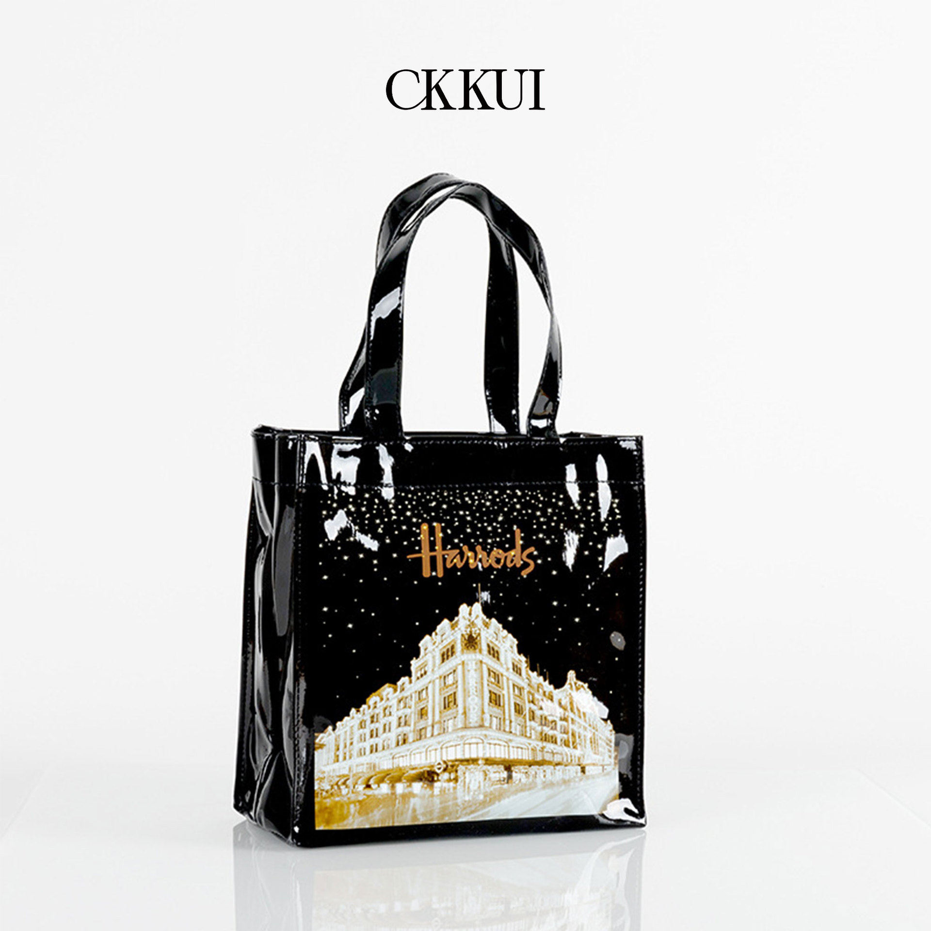 CKKUI单肩包pvc印花购物袋大容量防水手提袋小号便当包袋环保袋