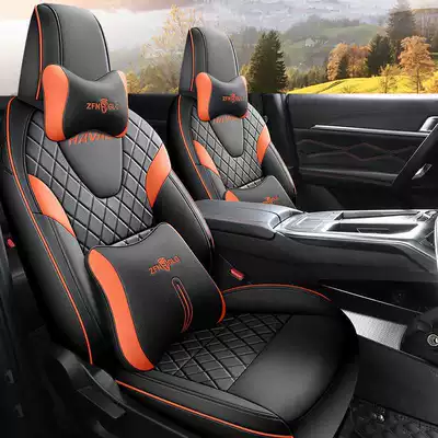 Haval Shenwu Seat Cushion Cover Modelə uyğun (Original) oturacaq örtükləri - black-orange-full-leather-deluxe-edition-note-model-year-all-rear-seats-included